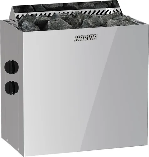 Harvia QUBIC Saunaofen 4.5 kW mit integrierter Steuerung - Saunaofen für Wandmontage, aus Edelstahl, mit integrierter Steuerung und ideal für Saunen von 3 - 14 m³, bietet eine optimale Leistung und einen eleganten Look.