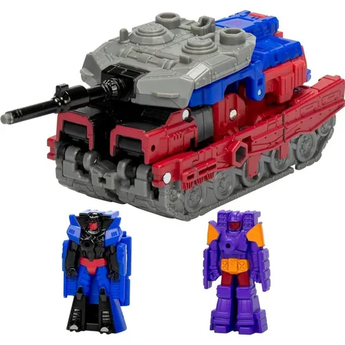 Transformers Legacy United Deluxe-Klasse G1 Universe Quake Action-Figur - Actionfiguren für Kinder, 14 cm große wandelbare Figur mit 24 Schritten vom Roboter in einen Spielzeugpanzer, inkl. G1 Targetmaster Figuren – perfekt für Sammler und Fans!
