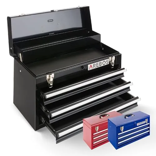 Arebos Werkzeugkoffer mit 3 Schubladen & 2 Ablagefächern