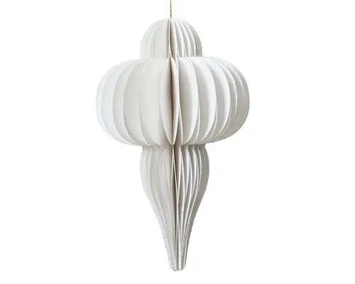 Kaemingk Wabendekoration, Wabenfigur Ornament 9x15cm mit Magnetverschluss 1 Stück Weiß