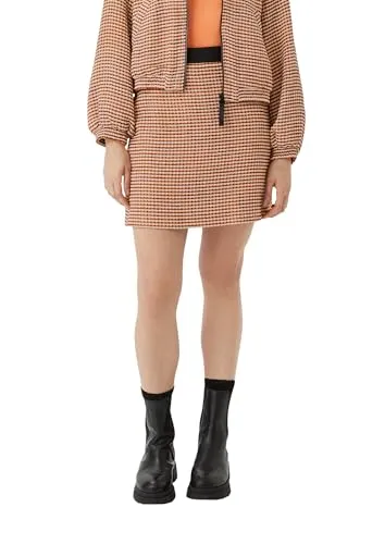 comma casual identity Minirock aus Bouclé mit Label-Patch - Modischer Bouclé-Rock in Orange, Größe 38, ideal für trendbewusste Outfits. Der besondere Label-Patch verleiht ihm einen einzigartigen Look.