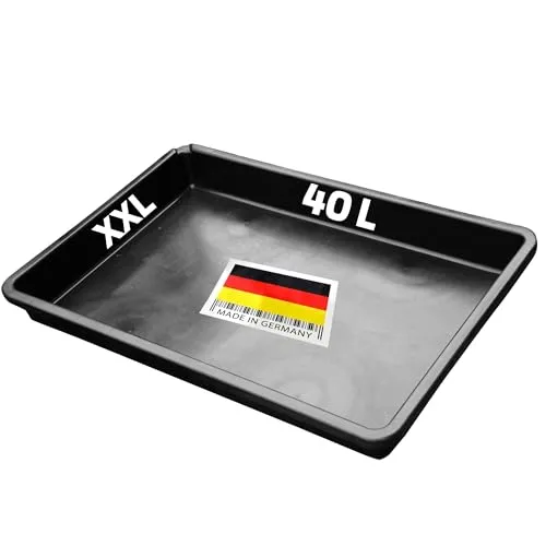 Hochwertige Auffangwanne 40 l - Ölauffangwanne aus Stahl, formstabil mit Innenmaßen von 820 x 540 x 95 mm für sicheres Auffangen von Flüssigkeiten