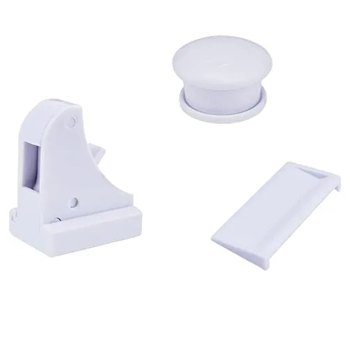 WANGCL Kindersicherung Schrankschlösser (4 Schlösser + 1 Schlüssel), Schrankschlösser für Kinder, Baby- und Kindersicherung, magnetische Schrankschlösser kein Werkzeug oder Schrauben erforderlich