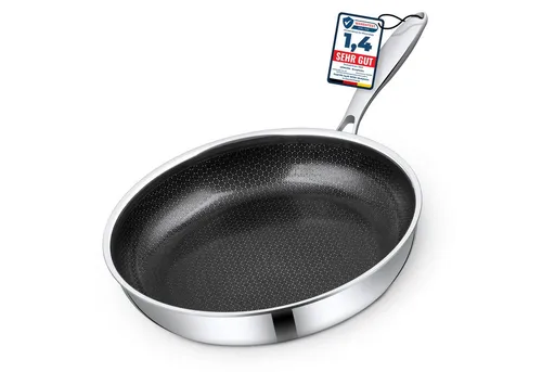 Morleos Bratpfanne Gas Induktion Elektro Kratzfest Rostfrei Antihaft Pfanne, Edelstahl (1-tlg), 20 cm - Keramik Wabentechnologie PFOA PTFE frei