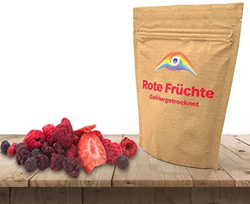 HYMOR GEFRIERGETROCKNETE FRÜCHTE - 100g - Mix aus Himbeeren Erdbeeren Kirschen schonend gefriergetrocknet, crispy Früchte getrocknet mit intensiv-aromatischem Geschmack und voller Inhaltsstoffe