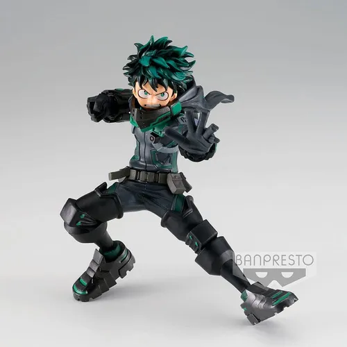 BANPRESTO My Hero Academia Izuku Midoriya Statue 15cm - Model Statuen, detailgetreue Nachbildung aus dem Film 'World Heroes’ Mission', inklusive Sockelständer und offizieller Lizenz für Sammler.