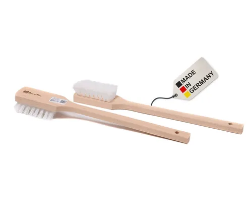 BawiTec Reinigungsbürsten-Set 2 Stielbürsten Reinigungsbürsten Langstiel Bürsten Holz, (Doppelpack)