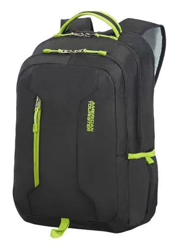 American Tourister Urban Groove UG4 Laptop Backpack 47 cm - Schwarz/Limettengrün - Daypack mit gepolstertem Laptopfach, ideal für Schule und Freizeit, stylisches Design in Schwarz und Limettengrün.