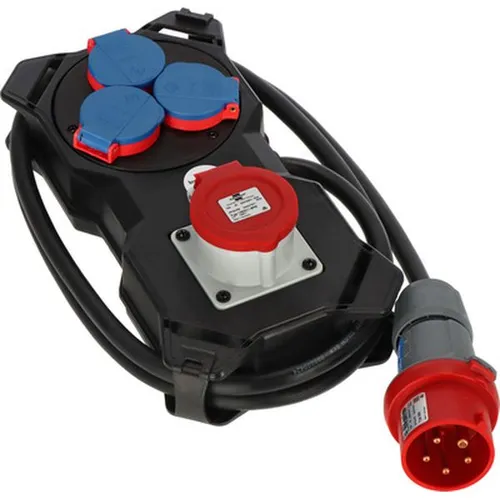 Brennenstuhl Baustromverteiler 1151610020 - Sonstige Elektroinstallationsartikel, robuster Baustromverteiler in Schwarz mit 2 m Kabellänge, ideal für Baustellen und temporäre Stromversorgung.