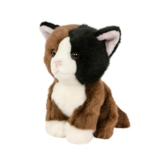 Teddys Rothenburg Kuscheltier Katze Dunkelbraun/schwarz/weiß sitzend 18 cm Plüschkatze Plüschtier