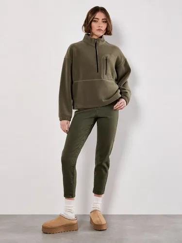 Apricot Strickfleece-Pullover Fleecepullover mit Reißverschlusstasche