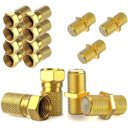 F Stecker 7mm 10x + F-Verbinder 5x Sat Kabel Verbinder Koaxialkabel Antennen TV