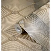 Vliestapete Harald Glööckler Diamanten braun Metallic 54406 - Tapeten: Hochwertige Mustertapete aus Vlies mit geometrischem Design in braun und metallic, ideal für stilvolle Wohnräume.