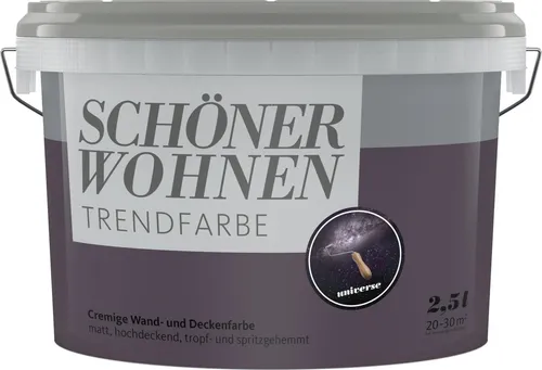 SCHÖNER WOHNEN FARBE Dispersionsfarbe »Trendfarbe« - Lila, 2,5 l - Farben für Wand und Decke, matt und hochdeckend, ideal für kreative Raumgestaltungen mit einfacher Verarbeitung.