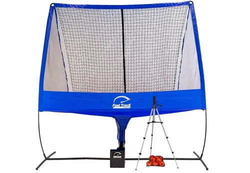 Fast Track Tennis Ballmaschine - Innovative Ballmaschine mit Netz und 12 Bällen, ideal für Anfänger und Fortgeschrittene, bis zu 1200 Schläge pro Stunde