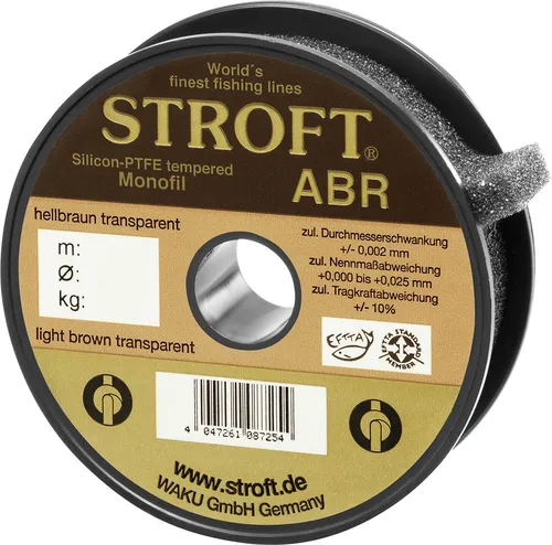Schnur STROFT ABR Monofile 200m 0,250mm-6,40kg - Angelschnüre mit überlegener Abriebfestigkeit, ideal für intensive Sportfischer. Die hohe Zugfestigkeit bleibt auch unter extremen Bedingungen erhalten.