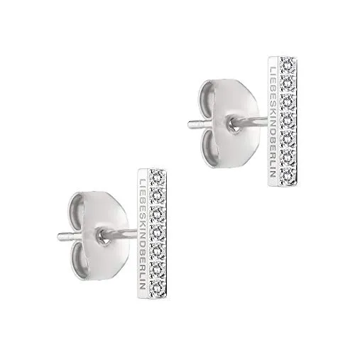 Liebeskind Berlin Ohrstecker LJ-0468-E-10 Silber - Ohrringe für Damen aus hochwertigem Edelstahl mit funkelnden Zirkonia, 1 cm lang und ideal für jeden Anlass – ein perfektes Geschenk für die Liebste oder beste Freundin.