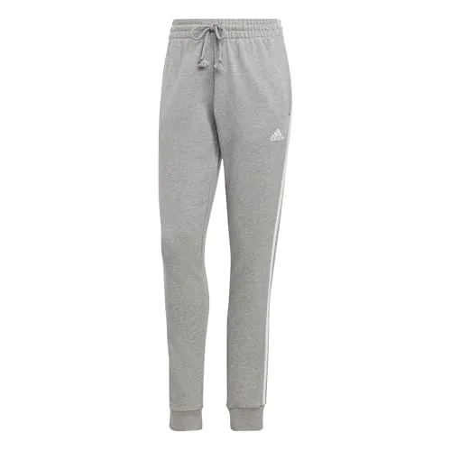 ADIDAS Damen Hose Essentials 3-Streifen French Terry Cuffed - Modische Hosen für sportliche Aktivitäten, aus bequemen French Terry für optimalen Tragekomfort und mit schmalem Schnitt für einen stylischen Look.
