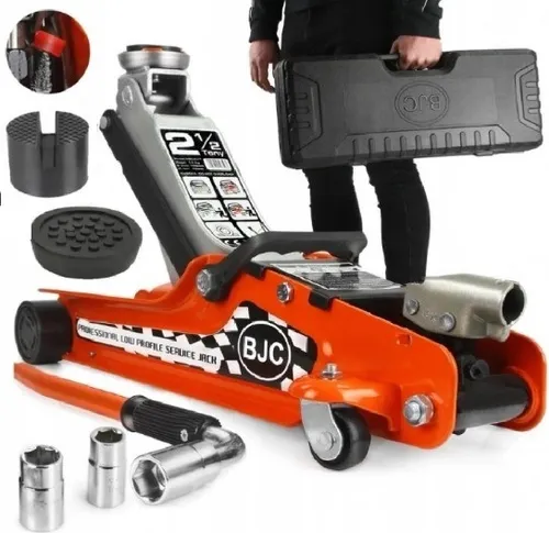 BJC Wagenheber 2,5T Hydraulikheber mit Koffer - Wagenheber mit 2500 kg Tragfähigkeit, ergonomischem Griff und Sicherheitsüberlaufventil für Komfort und Sicherheit. Ideal für PKW-Reparaturen.