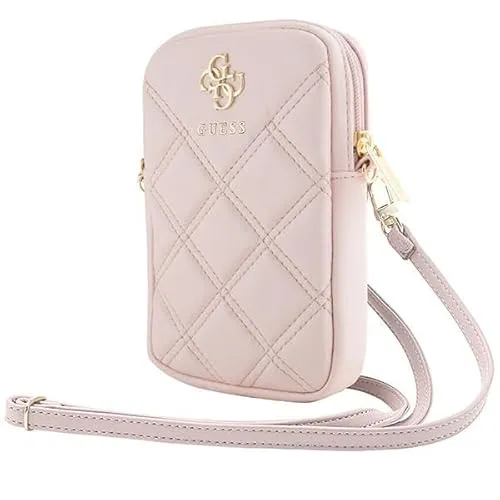 Guess Handy Umhängetasche Wallet - Gesteppt Rosa - Stylische Handy Schultertasche von Guess, offiziell lizenziert, mit gestepptem Design in rosa - ideal für modebewusste Frauen.