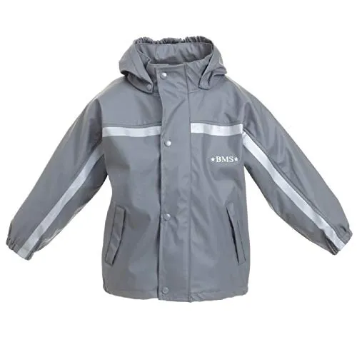 BMS Buddeljacke, Regenjacke für Kinder mit abnehmbarer Kapuze in coolgrey Größe 98