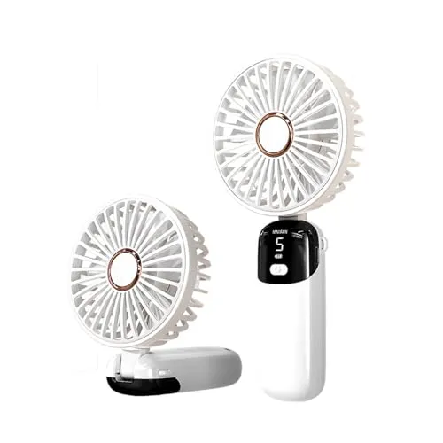 Handventilator, Mini-Ventilator, tragbar, USB-Schreibtischventilator, kleiner Ventilator, 5 Geschwindigkeitsstufen, mit Basis, Sprühventilator für Zuhause, Büro, Reisen