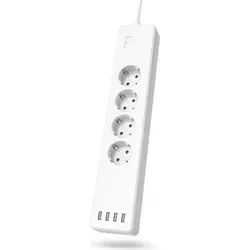 Hama WLAN Steckdosenleiste 4-fach mit USB-A - Steckdosen & Zubehör – App-gesteuerte 4-fach Steckdosenleiste mit 4 USB-Anschlüssen, ideal für Smart Home Anwendungen und einfache Steuerung über WLAN.