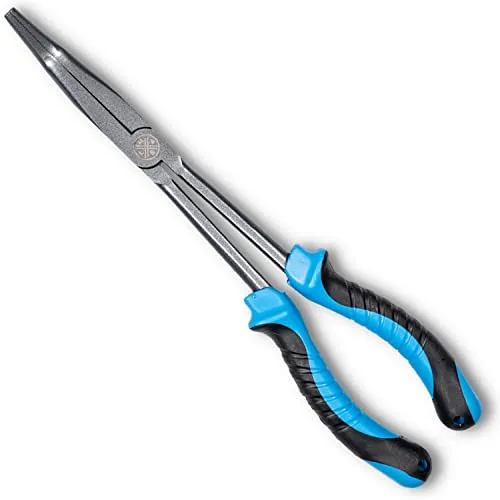 LMAB Angelzange lang 28 cm, gebogen, XXL Hakenlöser Lösezange Angel Zange groß, Lange Zange Raubfischangeln, Hakenlösezange