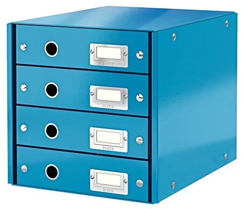 Leitz, Schubladenbox, Blau, 4 Schubladen, A4, Click & Store, 60490036