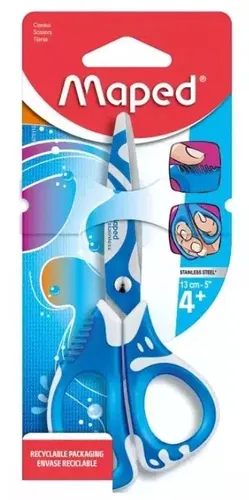 Nożyczki Maped zenoa fit szkolne asymetryczne niebieski 13 cm blis 3154146701905
