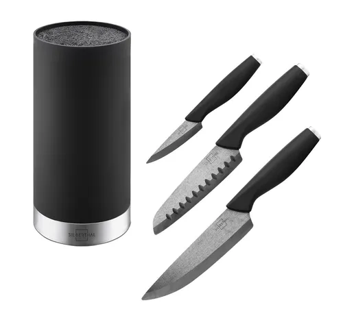 SILBERTHAL Messerblock mit Keramikmesser Set (2tlg) in schwarz von SILBERTHAL
