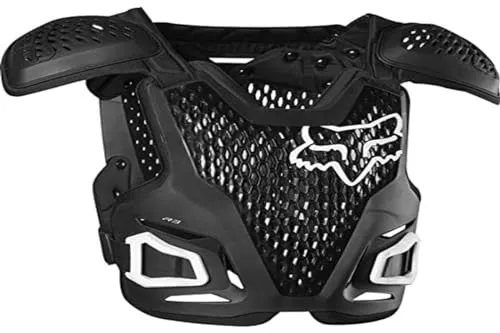 Fox Racing Youth R3 Brustschutz - Motocross Guards, Schwarz, OS - Brustpanzer für junge Fahrer, leicht und effektiv gegen Roost und Stöße, mit verstellbaren Riemen für optimalen Sitz und voller Beweglichkeit. Kompatibel mit Neckbrace-Systemen für zusätzliche Sicherheit.