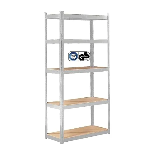 Arebos Schwerlastregal 180 x 90 x 40 cm - 875 kg Tragkraft - Schwerlastregal mit hoher Stabilität und 5 verstellbaren Böden, ideal für Garage, Keller oder Werkstatt. Werkzeuglose Montage für schnelle Einsatzbereitschaft – perfekte Lösung für schwere Gegenstände!