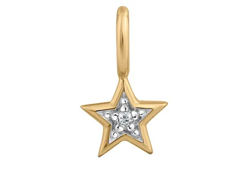 Orolino Anhänger Gold 585 Stern-Motiv mit Brillant - Halsketten - Eleganter Damen-Anhänger aus 585 Gold mit funkelndem Brillant 0,005ct, perfekt für besondere Anlässe oder als Geschenk.