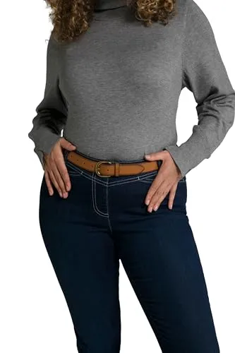 Ulla Popken Damen Basic, schmal Gürtel, Marone, 115