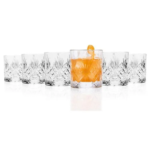 RCR Melodia Schnapsglas 6er Set aus Kristallglas - Elegantes 6er Set Whiskygläser aus Kristallglas, spülmaschinenfest und ideal für besondere Anlässe. Füllmenge: 230 ml, Höhe: 8,5 cm.