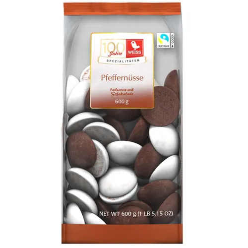 Weiss PfefferNüsse im MIX glasiert schoko 600g