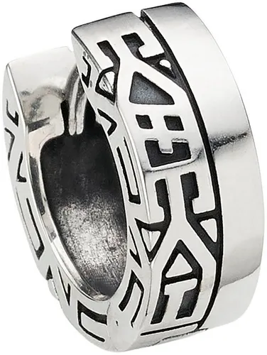 Bruno Banani Single-Creole 925 Silber - Elegante Klappcreole aus 925 Silber mit geschwärzten Details, ideal für modebewusste Individualisten, die ihrem Look einen rockigen Touch verleihen möchten.