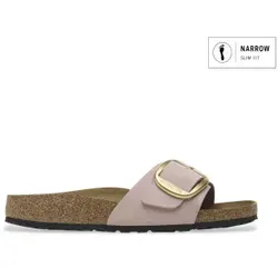 Birkenstock Madrid Big Buckle 1027056 Rosa - Damen Mokassins - Elegante Damen Mokassins aus hochwertigem Leder und Kork in Rosa mit auffälliger Schnalle. Ideal für stilvolle Auftritte und optimalen Tragekomfort.