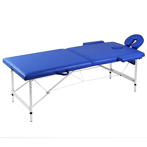 vidaXL Klappbare Massageliege mit Aluminiumrahmen - Massageliege für professionelle Anwendungen, ausgestattet mit verstellbarer Kopfstütze und Armlehnen für optimalen Komfort und Flexibilität.