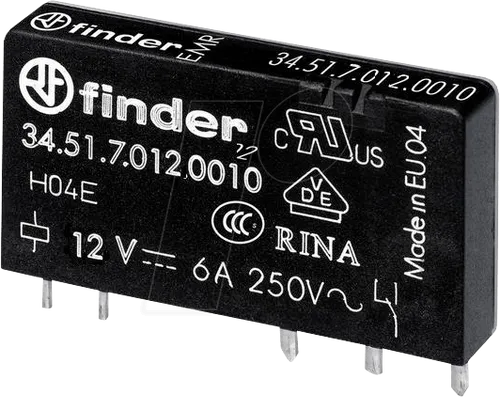 FIN 34.51 12V - Relais, Single-In-Line, 1x UM, 250V/6A, 12V