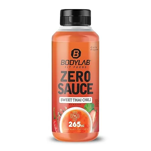 Bodylab24 Zero Sauce Sweet Thai Chili 265ml, kalorienarm, nur 3-9 kcal je 15g Portion, fett- und zuckerreduziert, perfekt zum Verfeinern von Gerichten, als Sauce oder Dressing, ideal für jede Diät