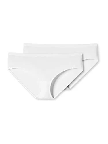 Schiesser Damen 2 Pack Hipster Panty Bio Baumwolle - 95/5 Organic Unterwäsche, Weiß_174295, 40 EU