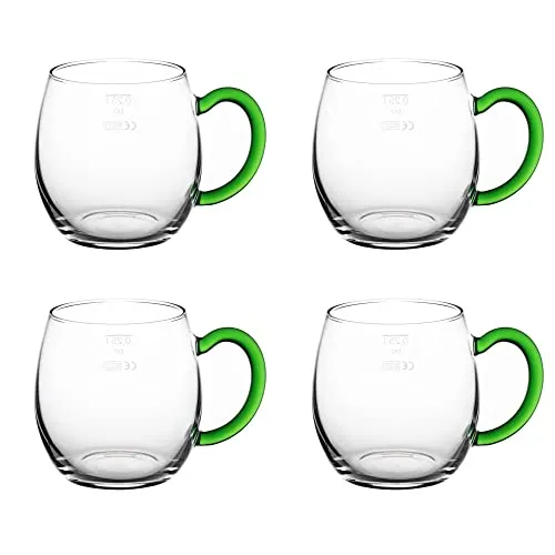 Novaliv 4x Weinseidel mit grünem Henkel – 250 ml Gläser von Novaliv
