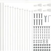 vidaXL Gartenzaun mit Bogenoberteil Weiß 1,7 x 0,75 m - Hochwertiger Gartenzaun aus Stahl, modern und UV-beständig – bietet Sicherheit und Privatsphäre für deinen Außenbereich.