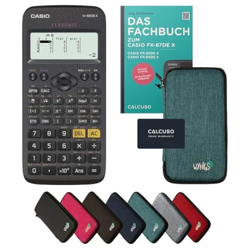 Casio fx-82DE X mit Schutztasche und Fachbuch – Wissenschaftlicher Rechner für Schule und Studium - Das CALCUSO Smart Paket vereint den Casio fx-82DE X, eine robuste Schutztasche und ein praxisnahes Fachbuch. Ideal für Mathe und Naturwissenschaften – für zuverlässige Berechnungen und optimalen Schutz unterwegs!