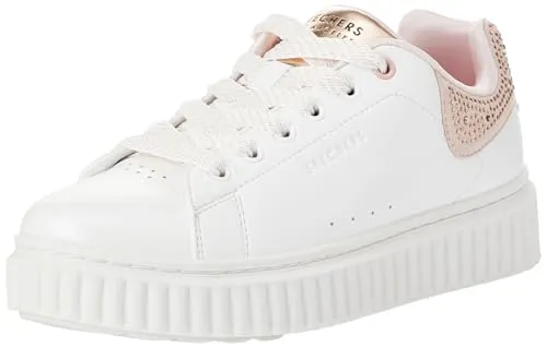 Skechers Mädchen Hi Ridge Sneakers, White Synthetic Rose Trim, 37.5 EU