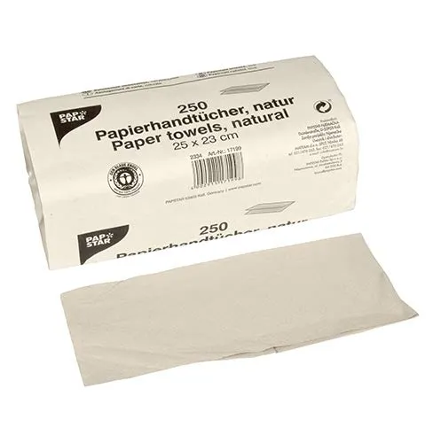 Papstar Handtuchpapier V-Falz 250 Blatt, 1-lagig - Hygieneartikel für Spender, umweltfreundliches Krepp-Papier, ideal für öffentliche Toiletten und Sanitärräume, 1-lagig und 'Blauer Engel'-zertifiziert.