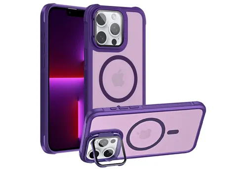 CoolGadget Handyhülle Hybrid CAM Handy Hülle für Apple iPhone 13 Pro Max 6,7 Zoll, Kameraschutzglas klappbar Schutzhülle Metallring für Magsafe Zubehör