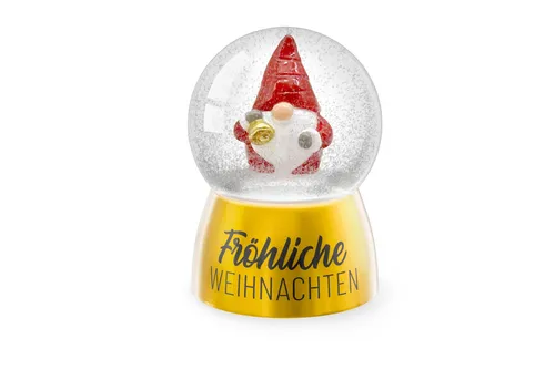 Schneekugel Glitzerkugel Ø4,5xH6 Geschenk Weihnachten la vida Wichtel 7001411